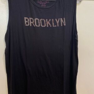 RACHEL Rachel Roy Black Tee with Pink Logo